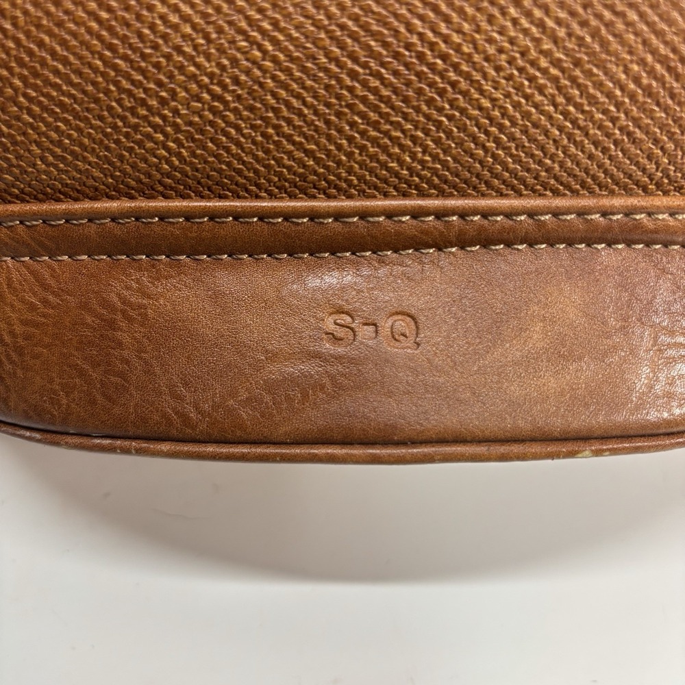 S-Q Vegan Leather Crossbody Bag Brown Shoulder Purse Zip Closure Casual Chic - Picture 2 of 13